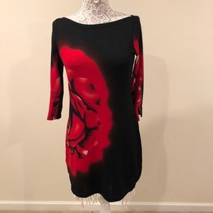 Long sleeve floral fall winter dress